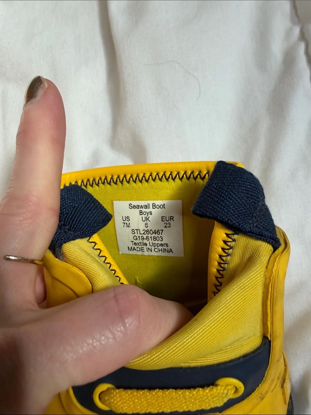 Sperry Yellow and Navy Kids Rain Boots